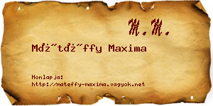 Mátéffy Maxima névjegykártya